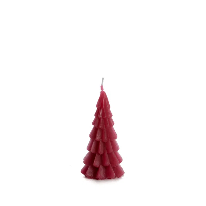 Kerstboom kaars - Raspberry - 12 cm