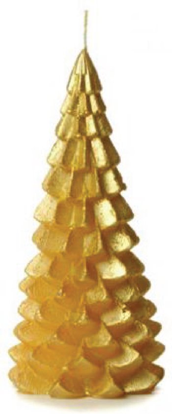 Kerstboom kaars - Goud - 20 cm