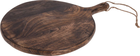 Rond Plateau van Mangohout – 39 × Ø29 cm, Gebrand