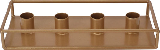 Kandelaar Plateau van Metaal – Goud, 24 × 10 cm