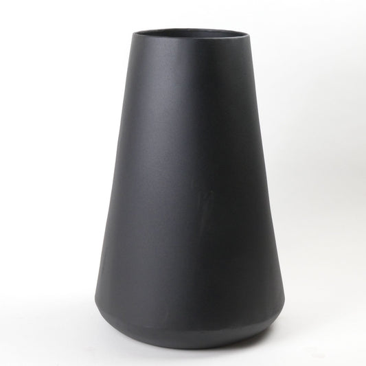 Zwarte Metalen Vaas – Ø16 × 23 cm