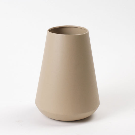 Taupe Metalen Vaas - Ø16 × 23 cm