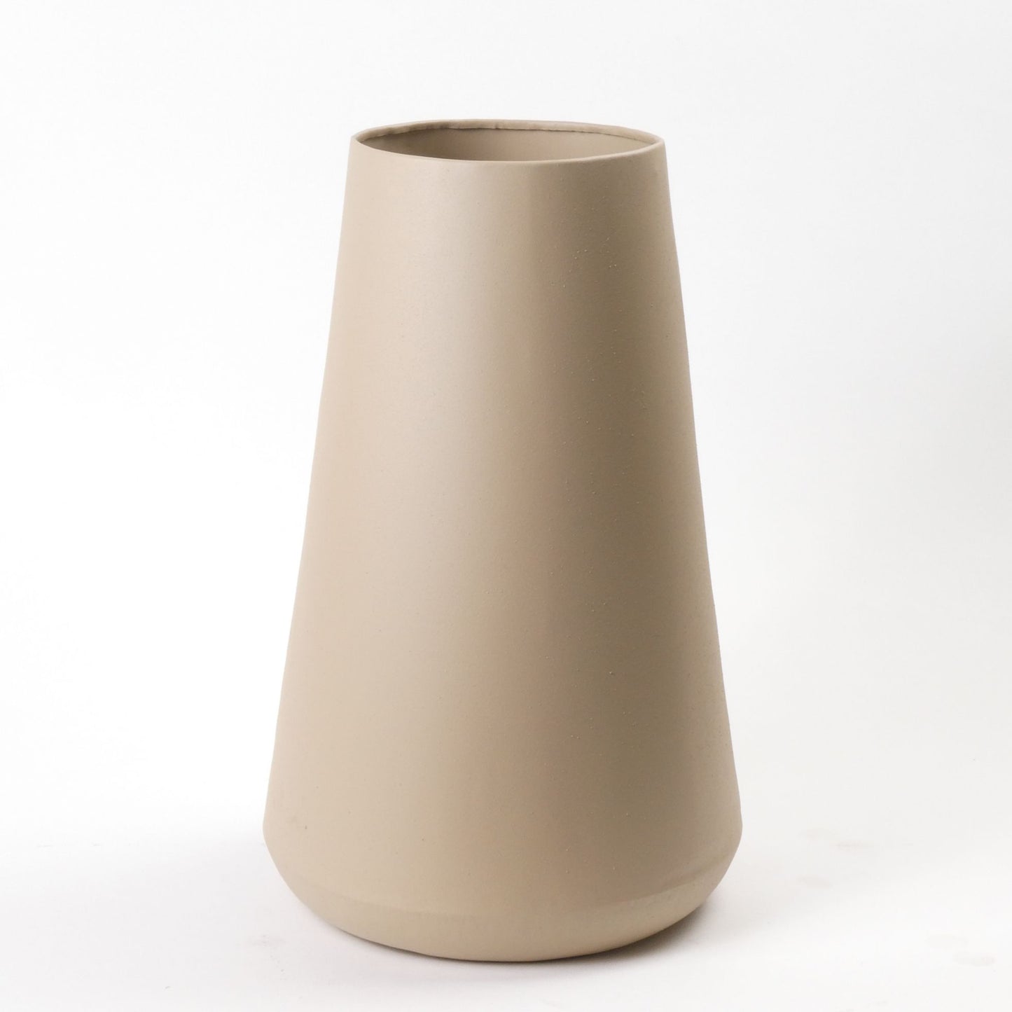 Taupe Metalen Vaas  – Ø20 × 34 cm
