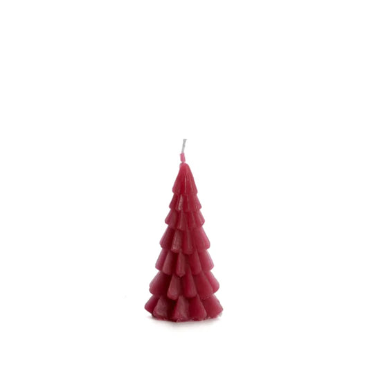 Kerstboom kaars - Raspberry - 12 cm