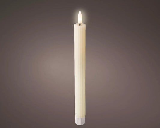 LED dinerkaars set van 2 - ribbel crème