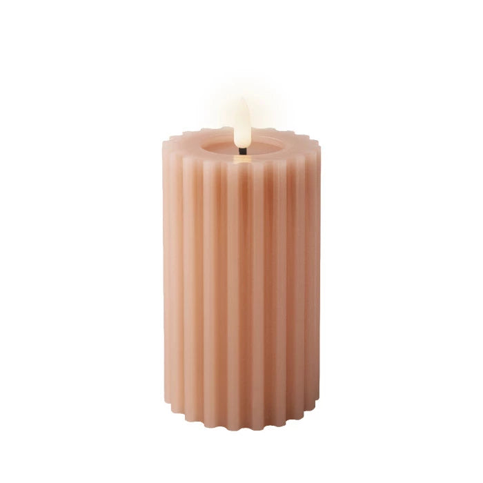 LED ribbel kaars licht roze