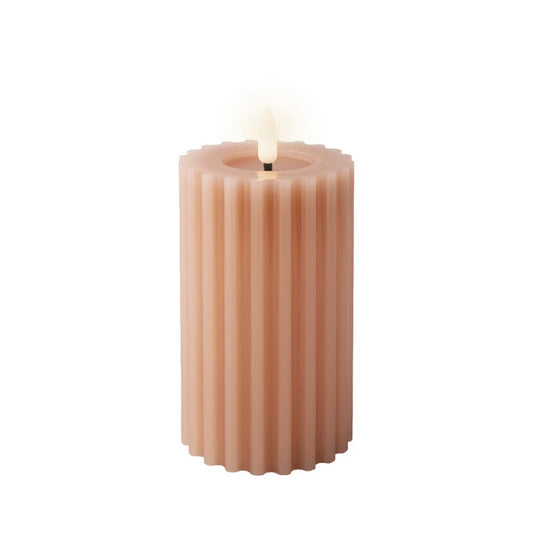 LED ribbel kaars licht roze