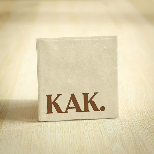 Tegeltje – KAK | Beige & Goud | 10x10cm