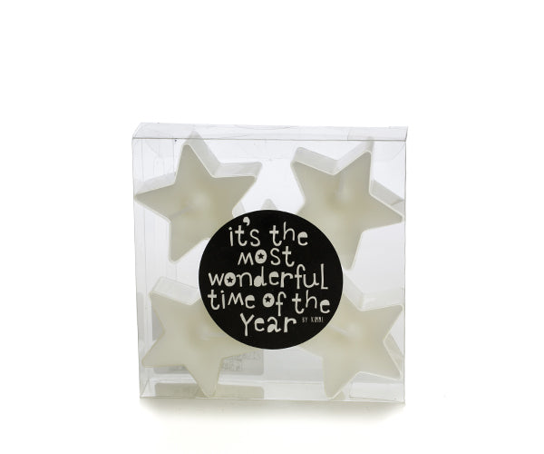 Ster waxinelichtjes - wit - 5 stuks