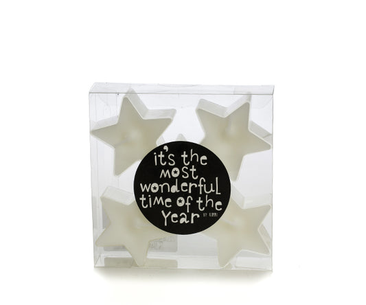 Ster waxinelichtjes - wit - 5 stuks